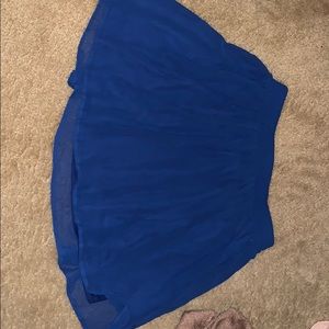 Navy blue mini skirt.